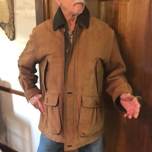 Leather coat with zip out liner